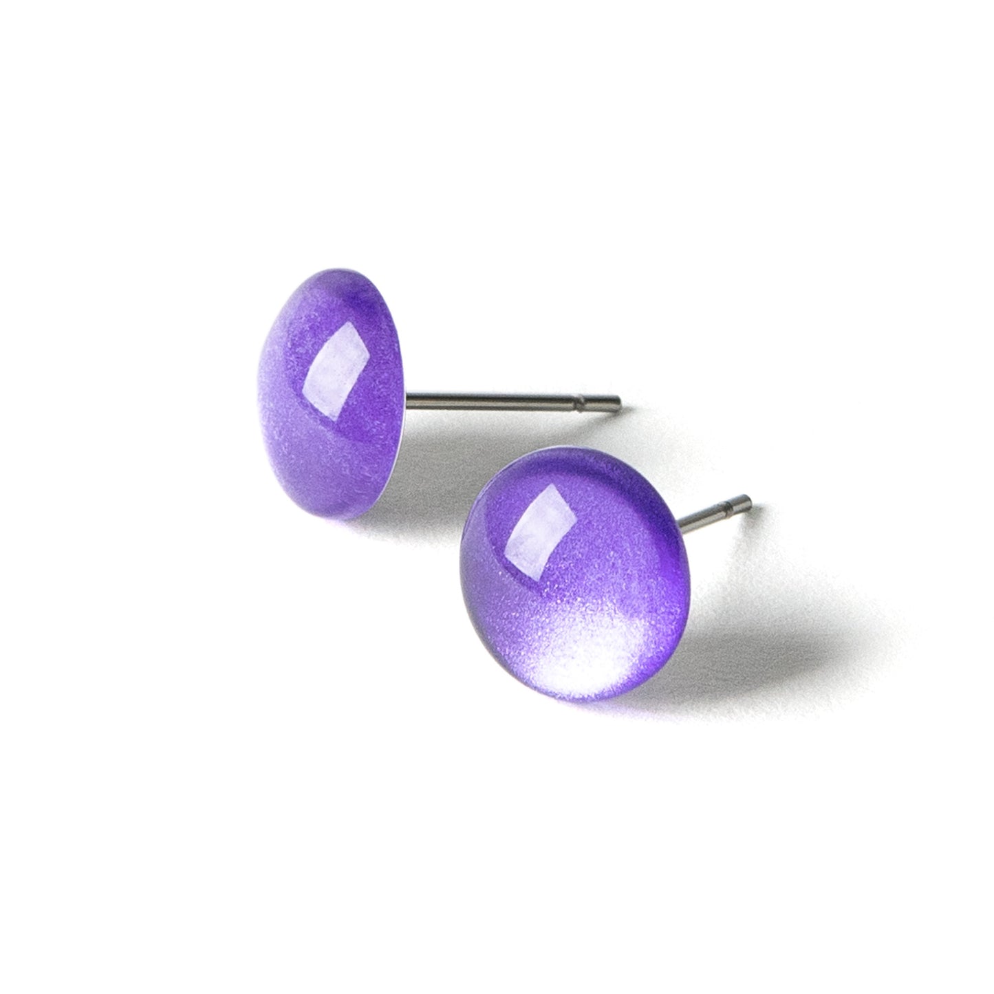 Color Dot Stud Earrings in Purple Shimmer