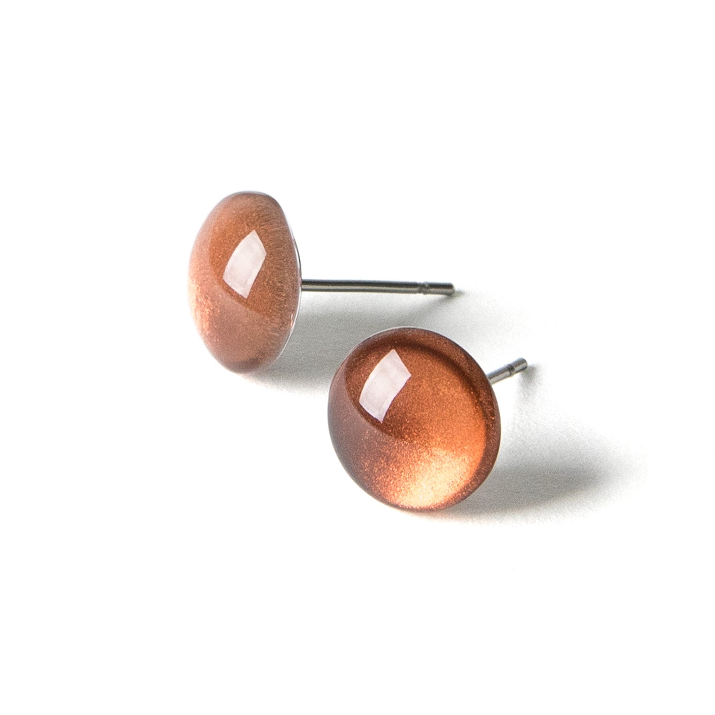 Color Dot Stud Earrings in Copper Shimmer