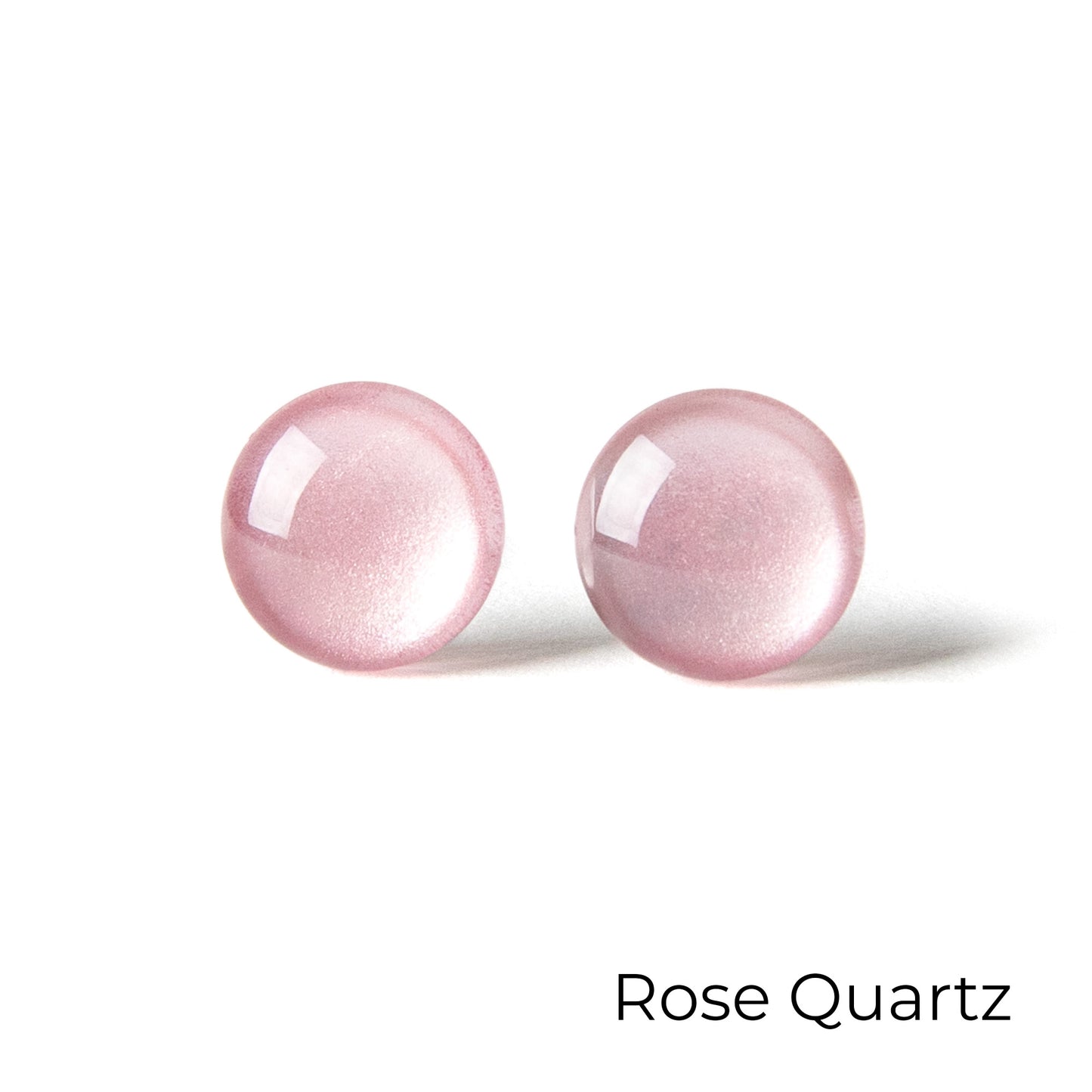 Color Dot Stud Earrings in Pink Shimmer