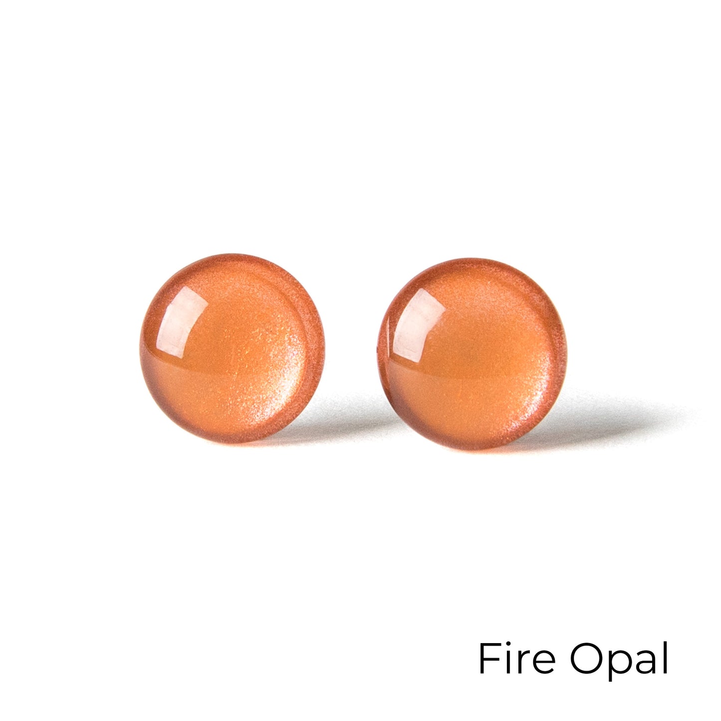 Color Dot Stud Earrings in Orange Shimmer