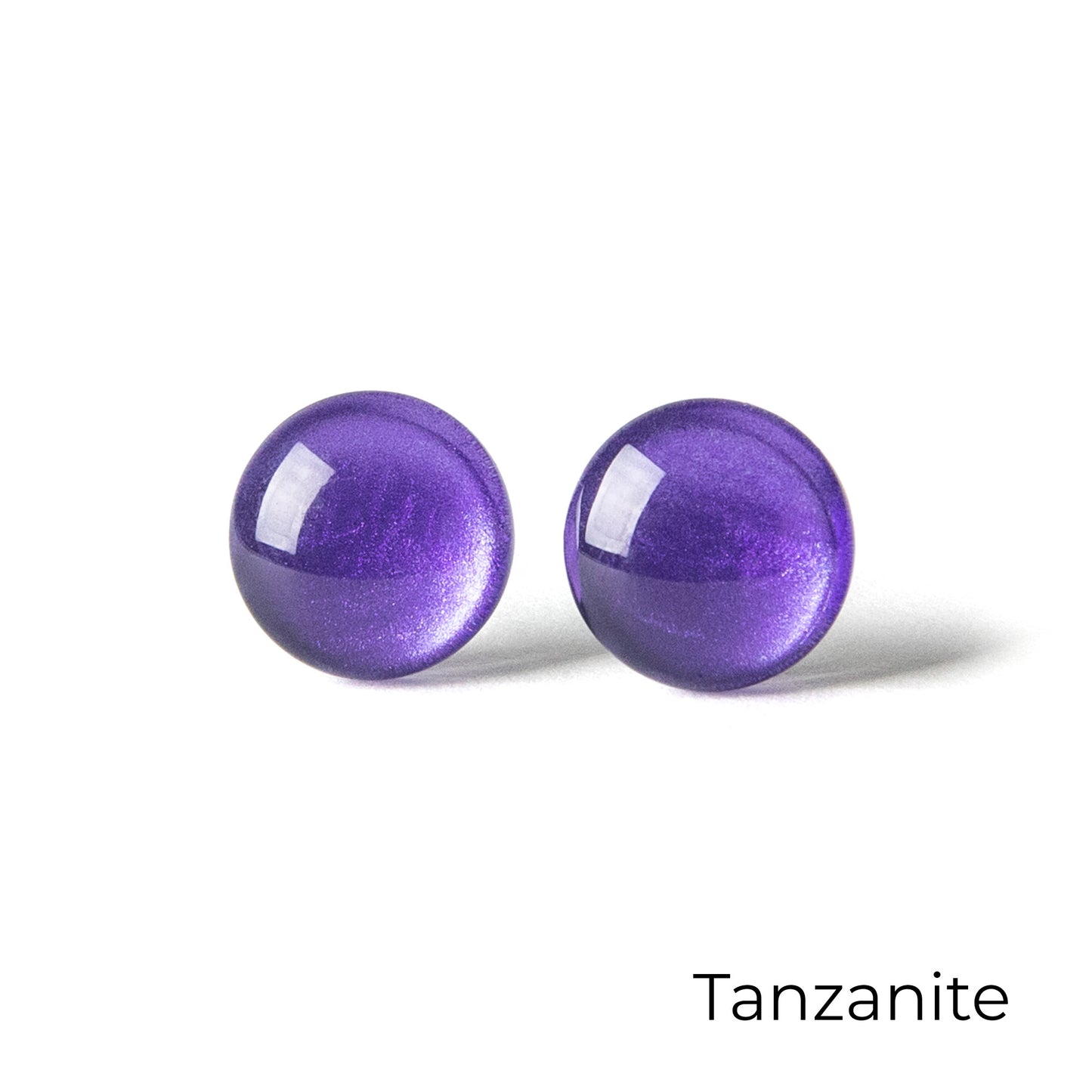 Color Dot Stud Earrings in Purple Shimmer