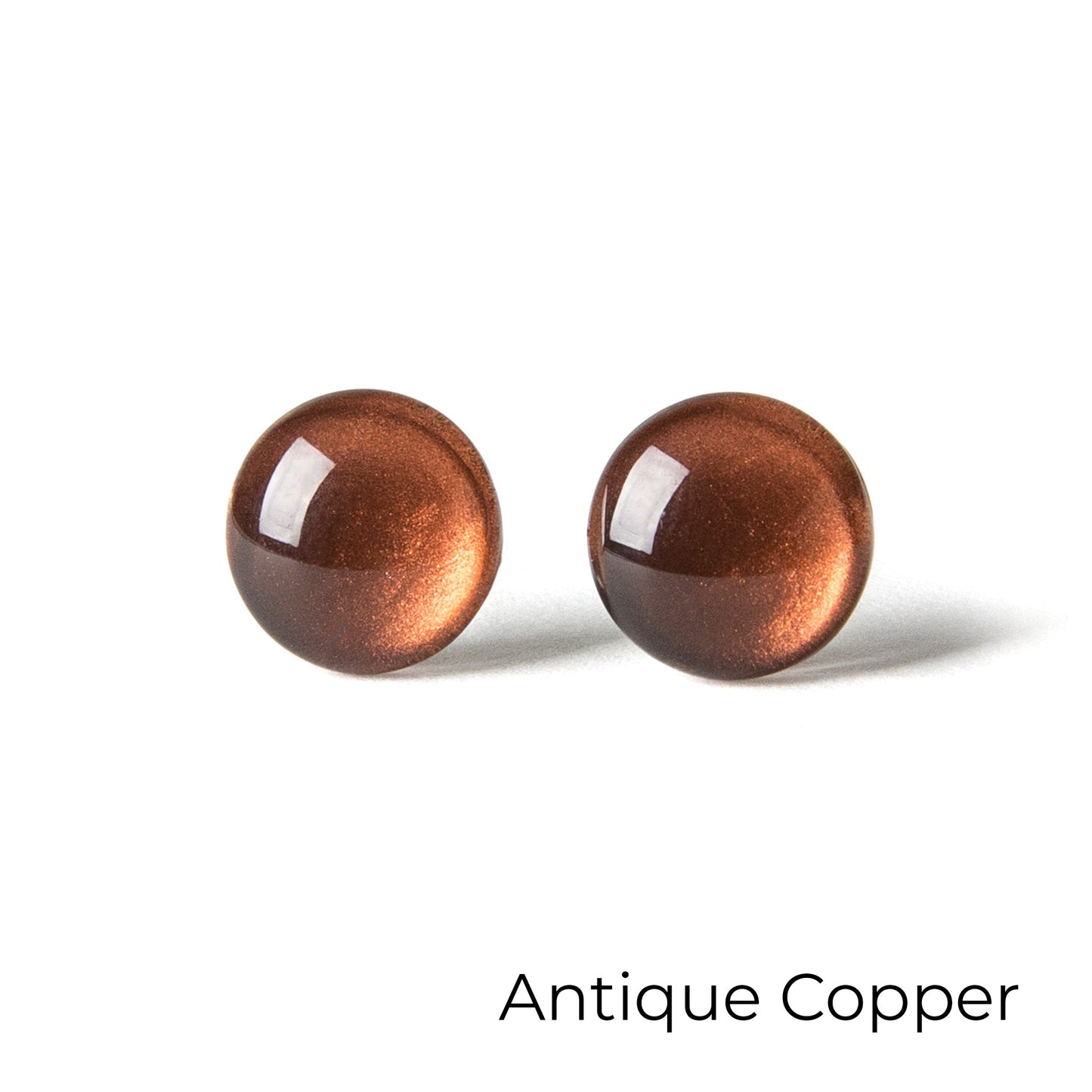 Color Dot Stud Earrings in Copper Shimmer