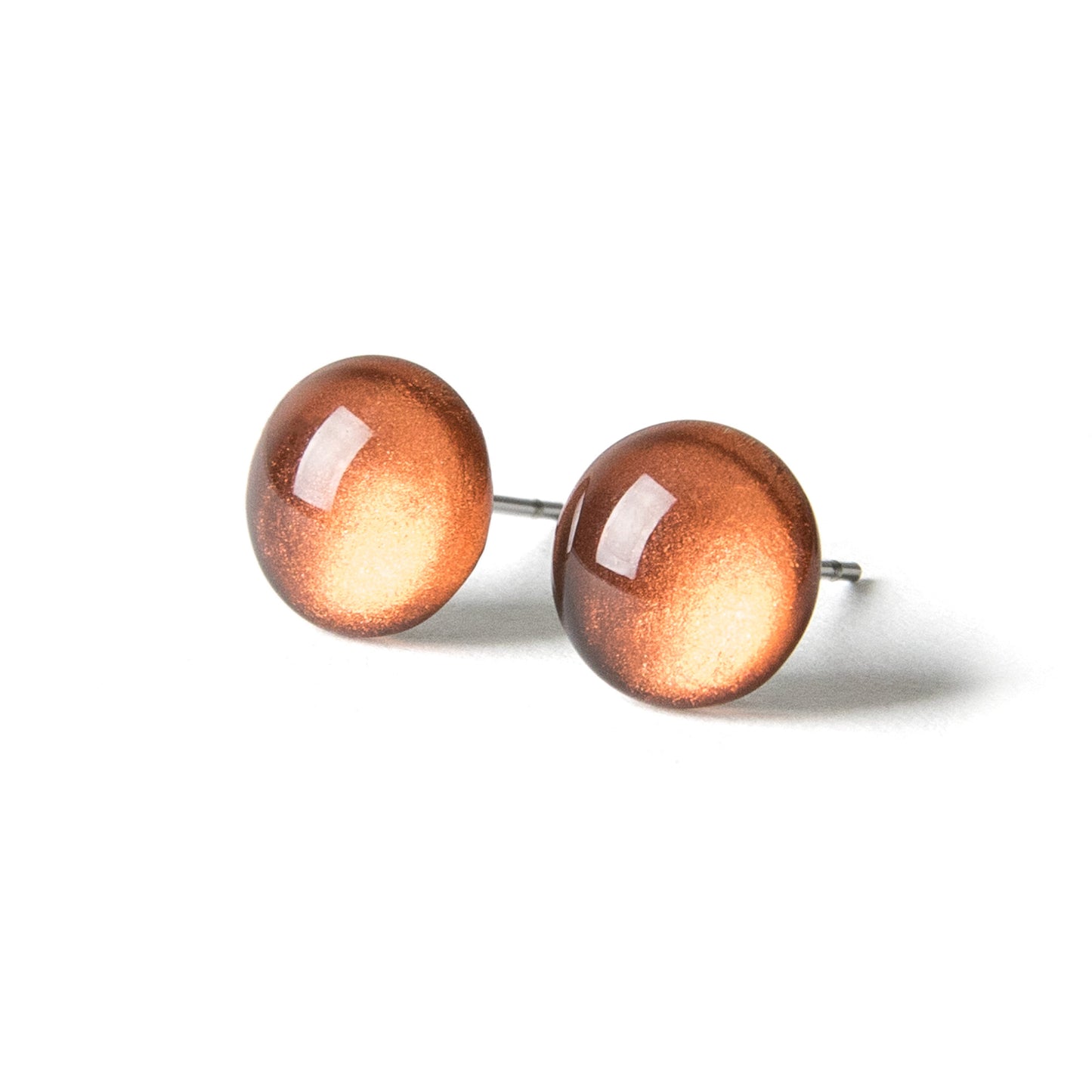 Color Dot Stud Earrings in Copper Shimmer