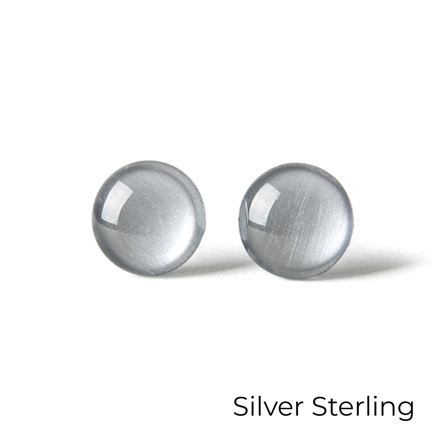 Color Dot Stud Earrings in Silver Shimmer