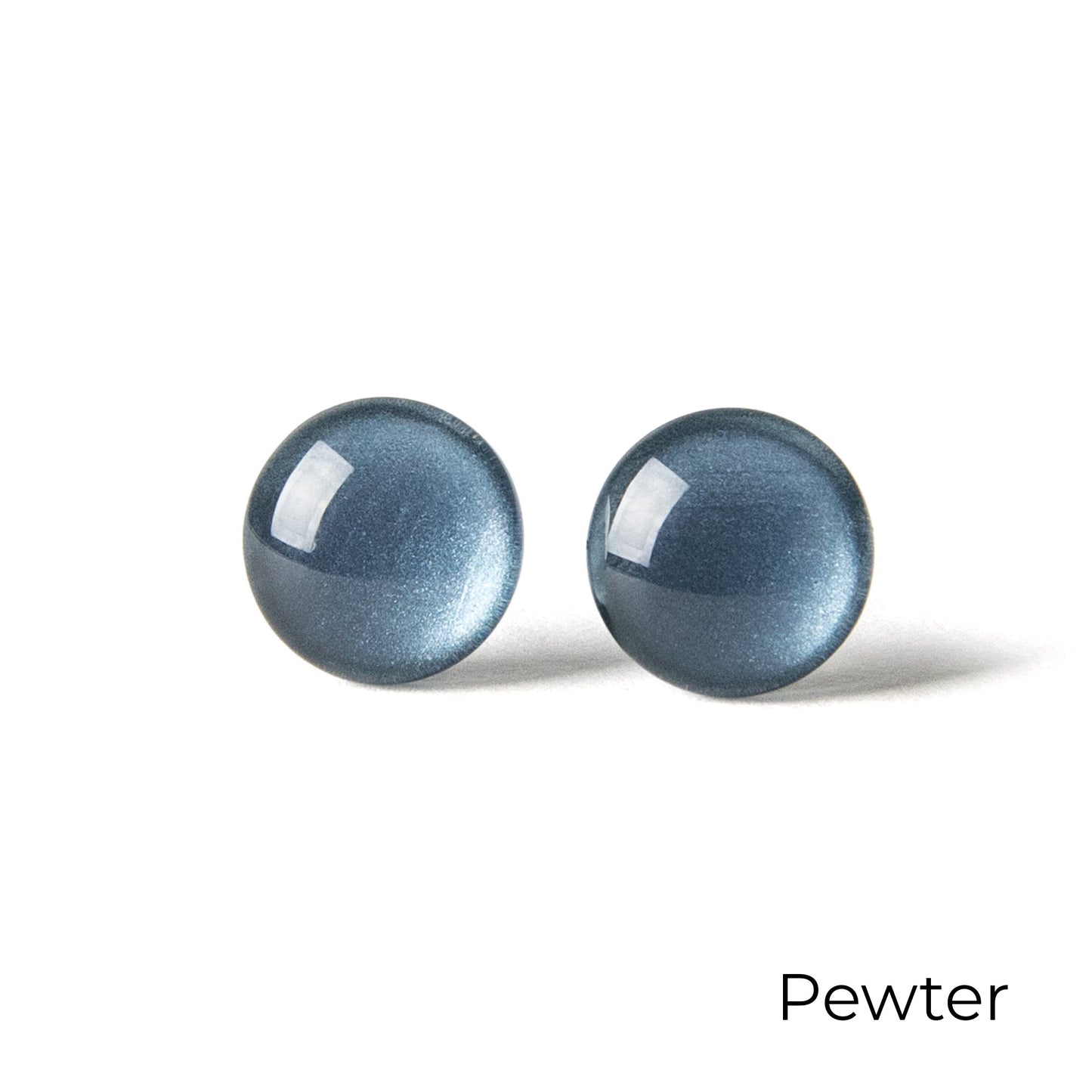 Color Dot Stud Earrings in Pewter Shimmer