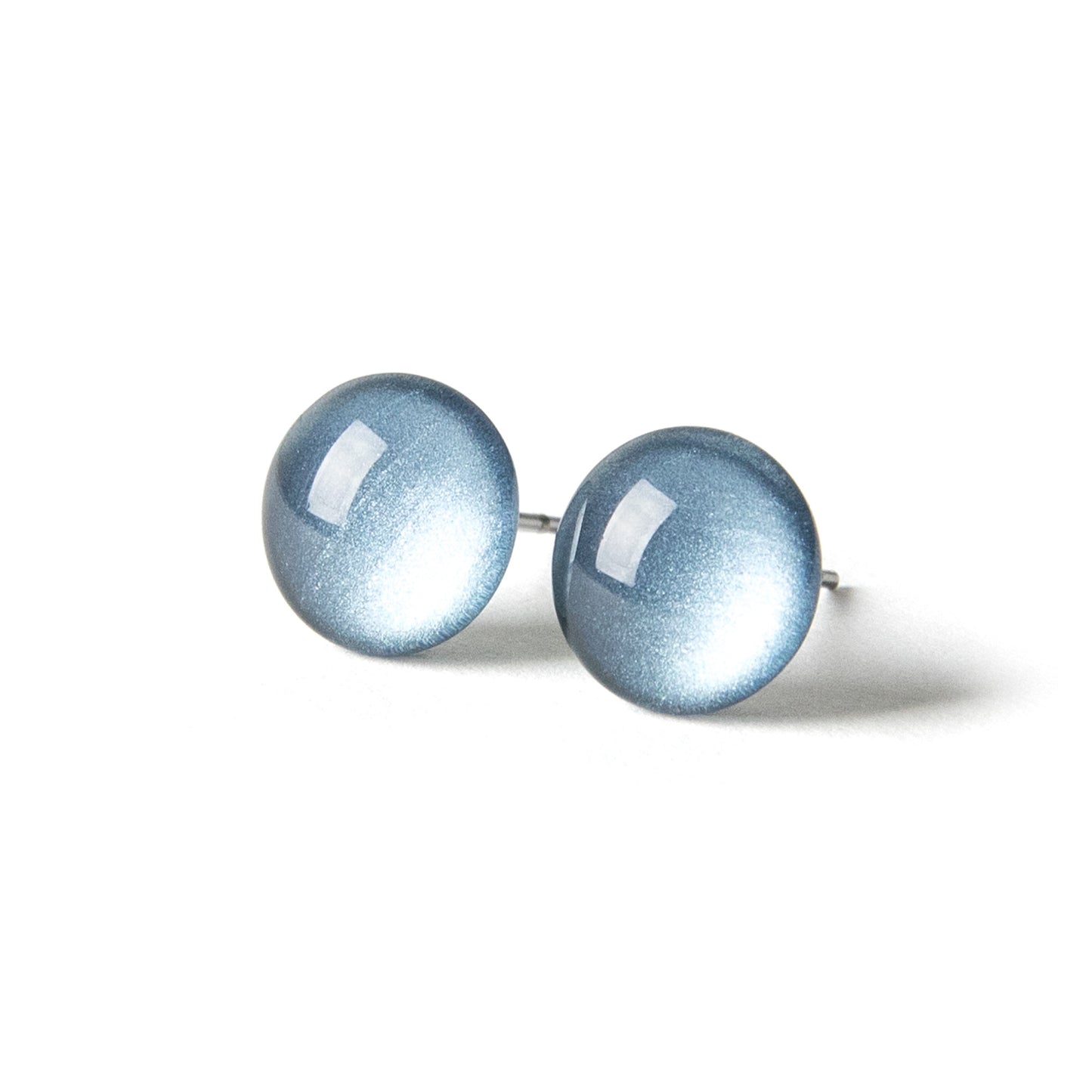 Color Dot Stud Earrings in Pewter Shimmer