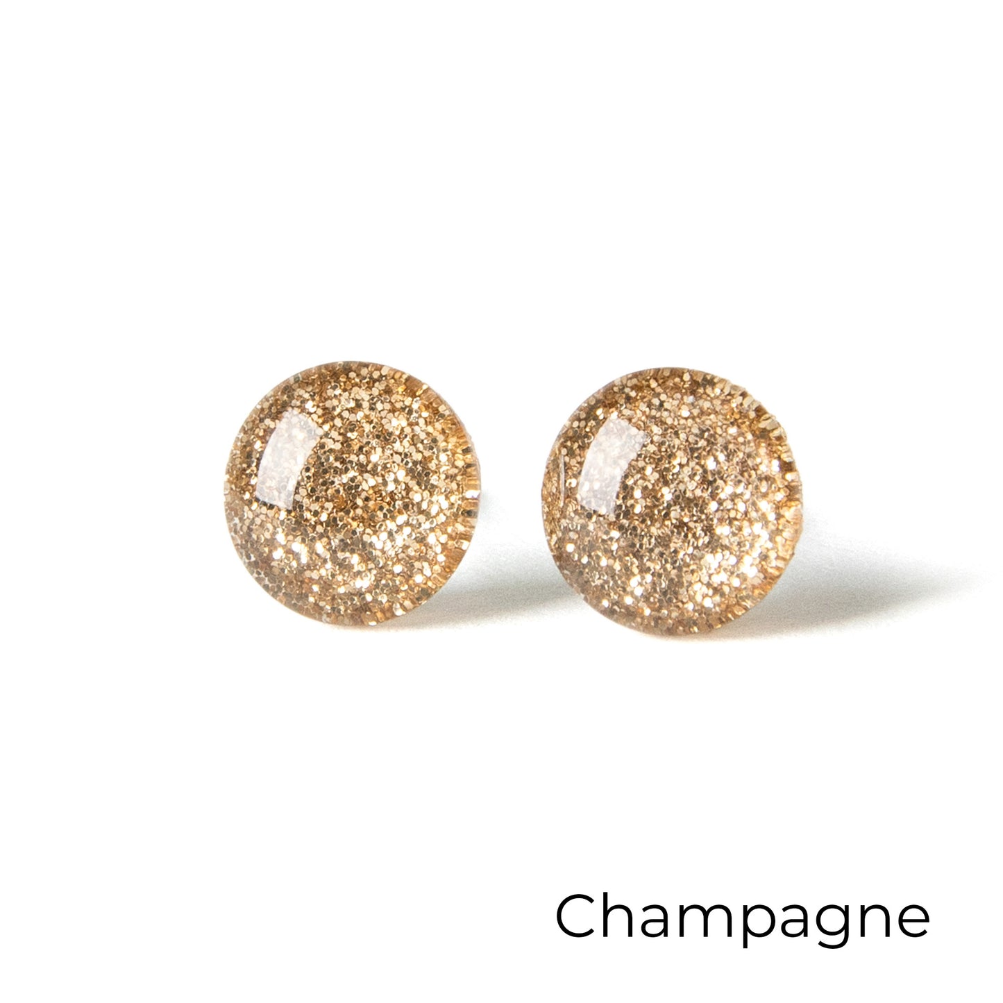 Color Dot Stud Earrings in Gold Glitter