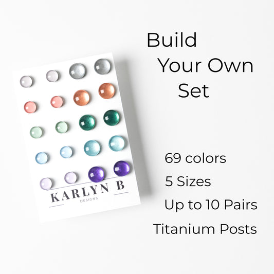 Build Your Own Custom Set of Color Dot Stud Earrings with Titanium Posts